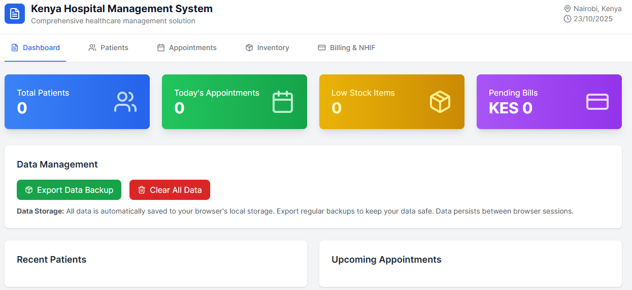 Kenya Hospital Management System Demo